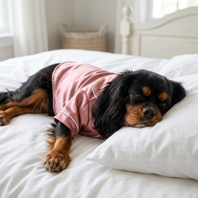 Chemise de pyjama satin rose pour chien
