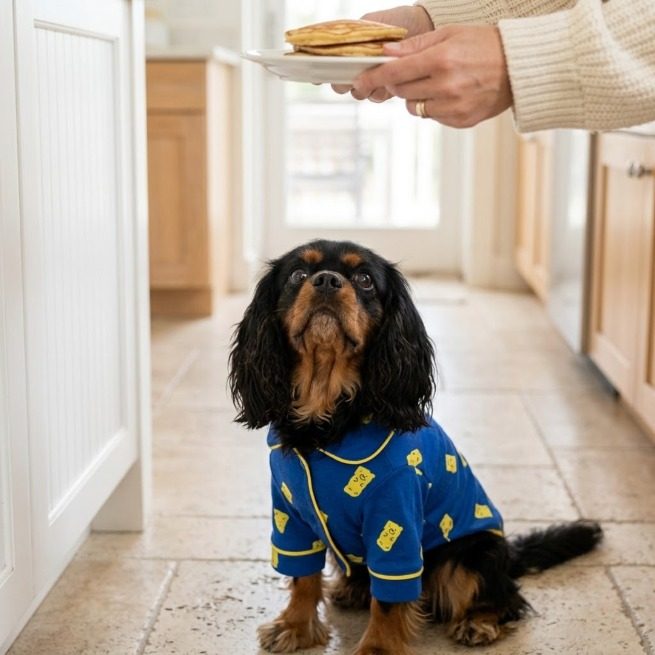 Pyjama chien bleu fromages