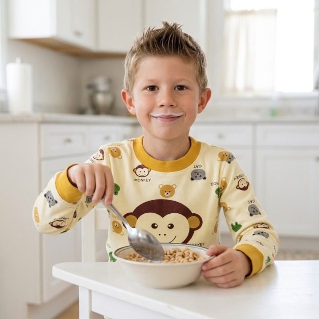 Pyjama crème petits animaux (singe, ours, chat)